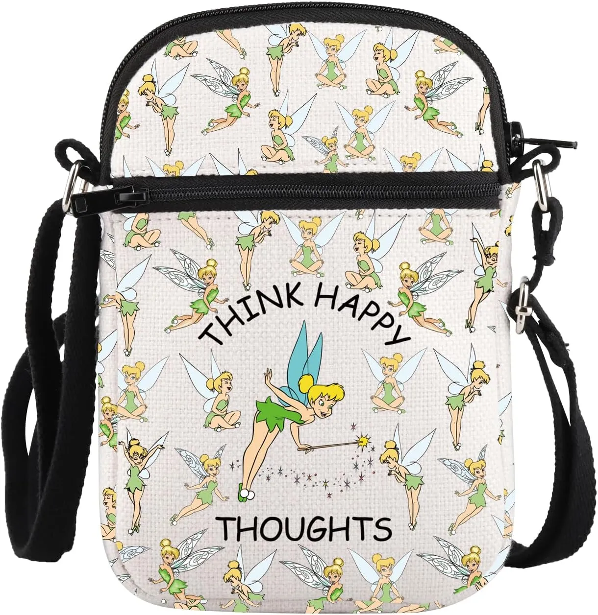 PLITI Pixie Inspired Gift Pixie Lover Gift Think Happy Thoughts Fairy Tale Crossbody Bag For Women