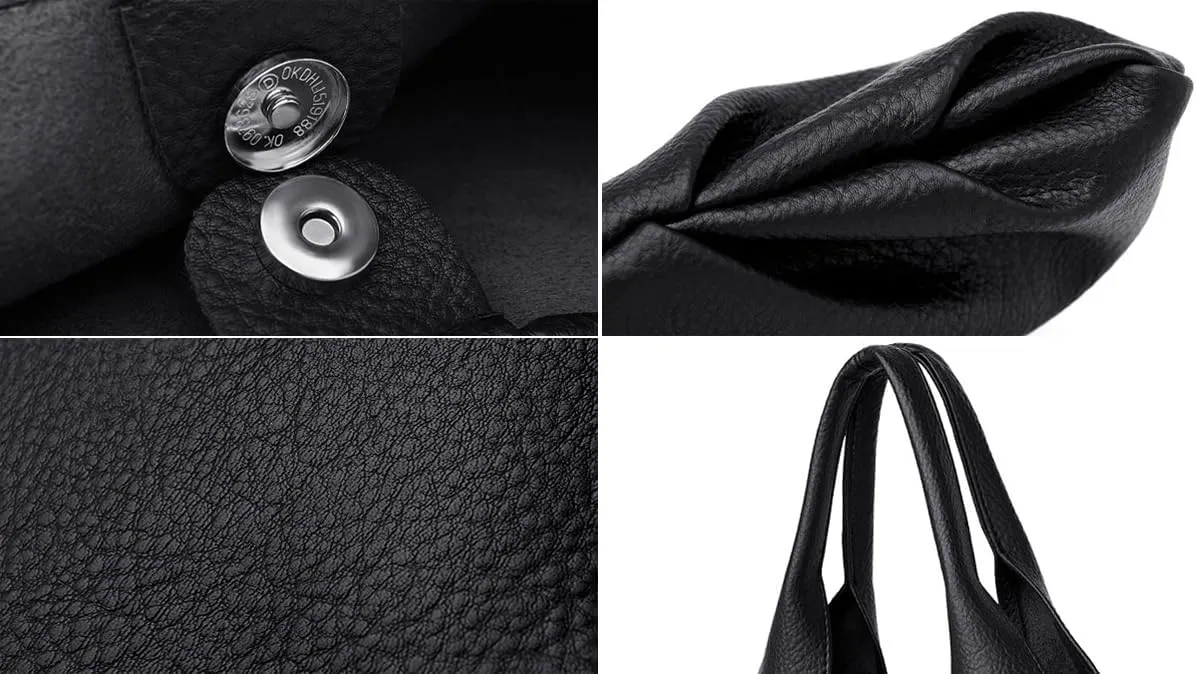 Pocadri Soft Vegan Leather Shoulder Bag for Women Fashion Purse Large Dumpling Totes Handbag 2pcs Set Top Handle Satchel