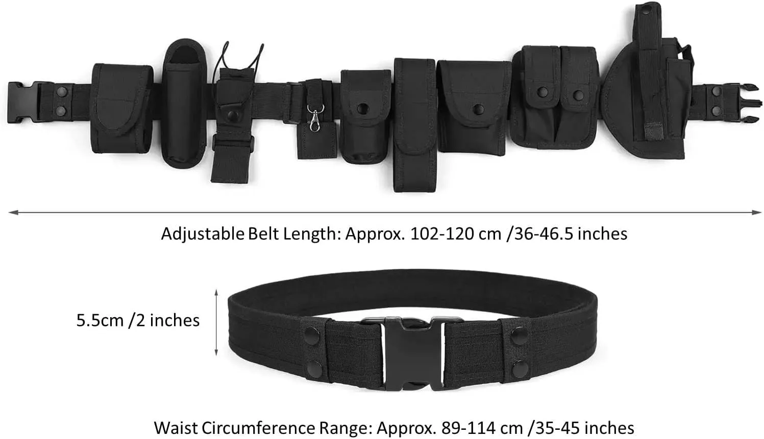 Police Security Duty Belt Modular Equipment Law Enforcement Hunting Game Versatile Utility Adjustable