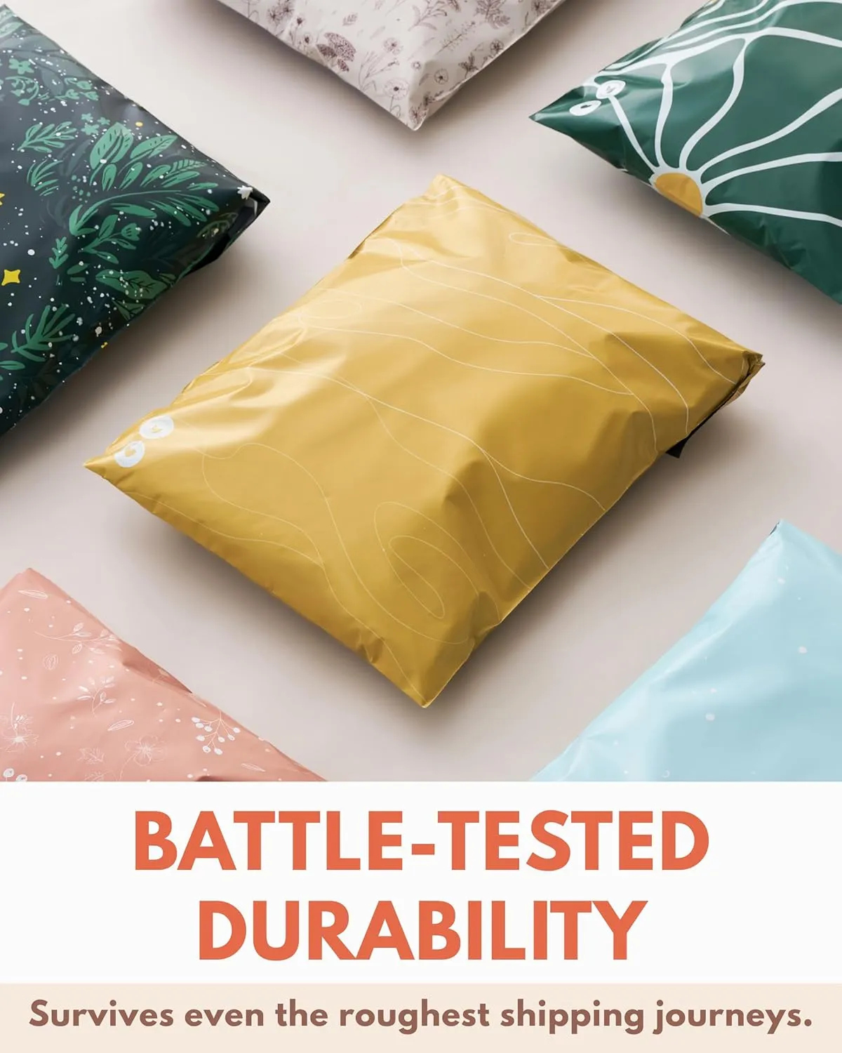 Poly Mailers 10x13-25 Pack Biodegradable Shipping Bags for Clothes - Impack Self-Seal Waterproof Thick Mailing Envelope for Accessories & Clothing - Tidal Yellow