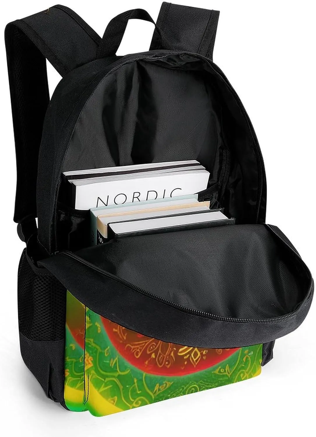 Polyester Daypack Backpack for Trekking Picnic Walking Cycling - Large Capacity Anti-Theft Multipurpose Shoulder Bag, Green Tree Of Life Fantasy Art Casual Daypack