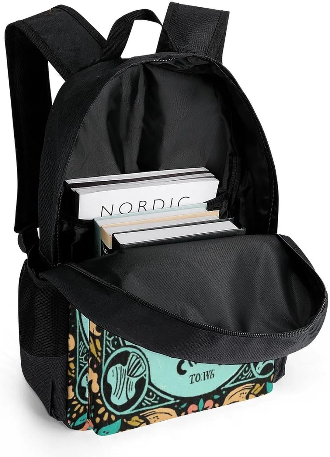 Polyester Daypack Backpack for Trekking Picnic Walking Cycling - Large Capacity Anti-Theft Multipurpose Shoulder Bag, Magic Spirit Board Witch Art Casual Daypack