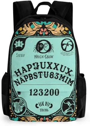 Polyester Daypack Backpack for Trekking Picnic Walking Cycling - Large Capacity Anti-Theft Multipurpose Shoulder Bag, Magic Spirit Board Witch Art Casual Daypack