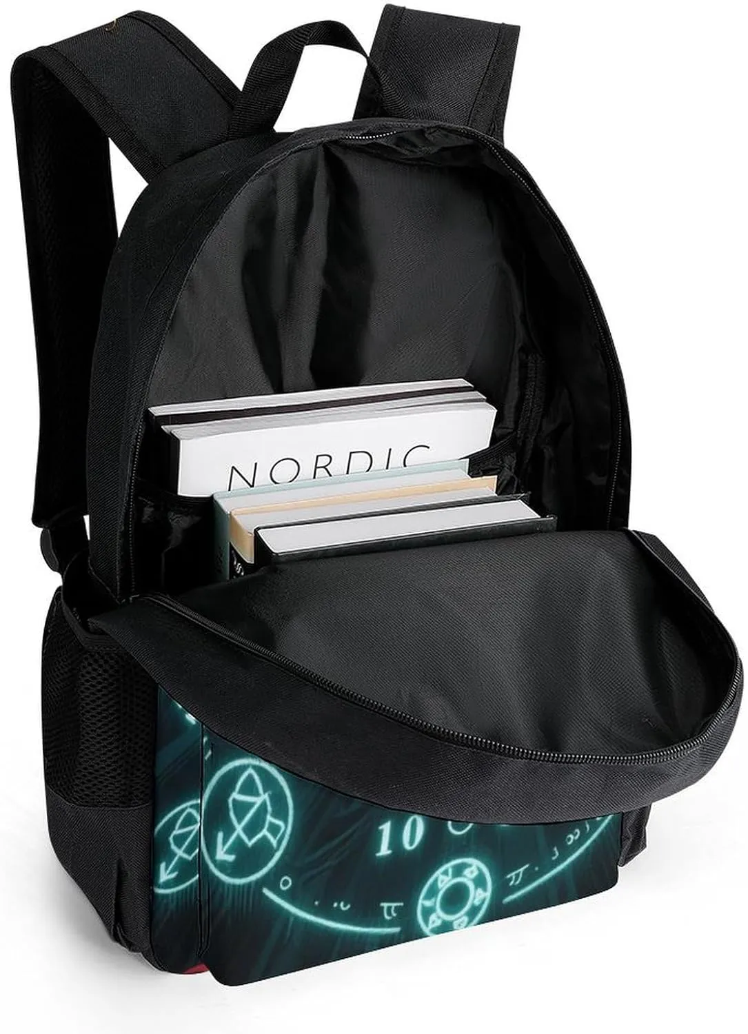 Polyester Daypack for Camping Travel Walking Cycling - Big Capacity Anti-Theft Multipurpose Bookbag, Magic Spirit Board Star Art Camping Outdoor Backpack