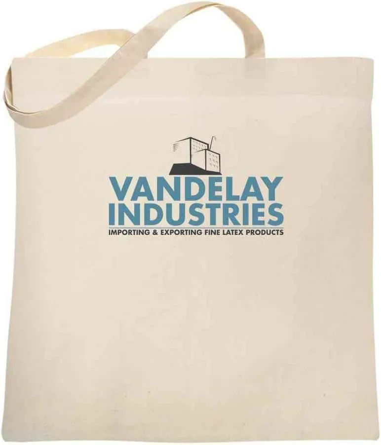 Pop Threads Vandelay Industries Company Logo Retro 90s Canvas Tote Bag