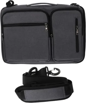 POPETPOP Laptop Messenger Bag Single Shoulder Strap Detachable Zipper Front Pockets Notebook Handbag for Men/women