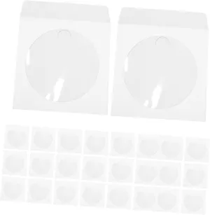 POPETPOP Protective Cd Covers Paper Sleeves 100pcs Cd Case Holders for DVD Easy Storage