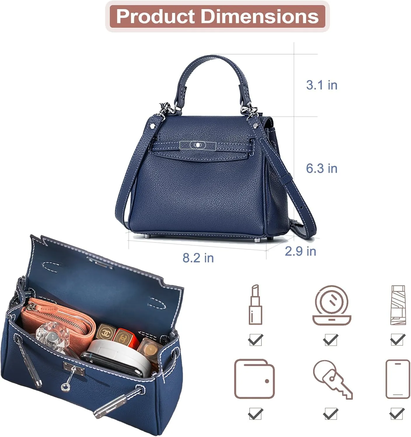POPSEWING DIY Bag Kit Designer Bag for Women, DIY Leather Bag Kit, DIY Crossbody Shoulder Bag with Sewing Kit, DIY Handmade Bag Kit for Mom Girlfriend Birthday Gift (Black)