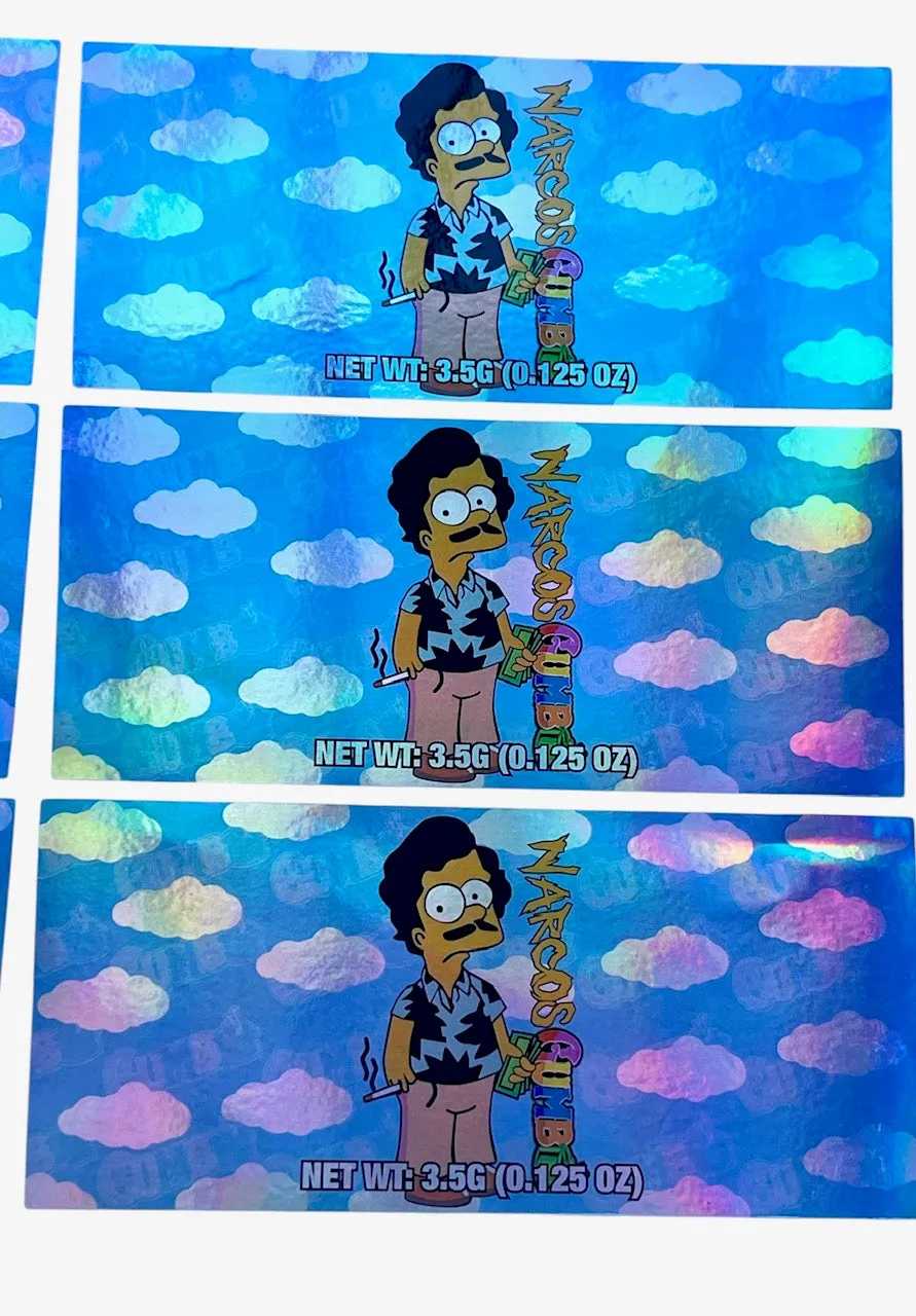Popsicle Narcos Gumbo 3.5 grams Container Holographic Sticker