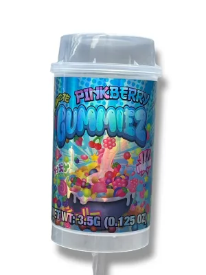Popsicle Pink Berry Gummies 3.5 grams Container Holographic Sticker