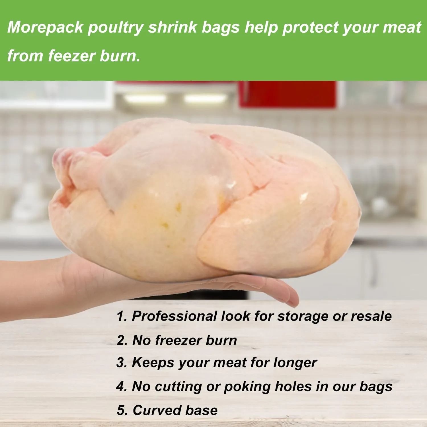 Poultry Shrink Bags,30 Pack 13x18Inches Clear Poultry Heat Shrink Wrap Freezer With 30 Zip Ties,a Silicone Straw for Chickens,Rabbits