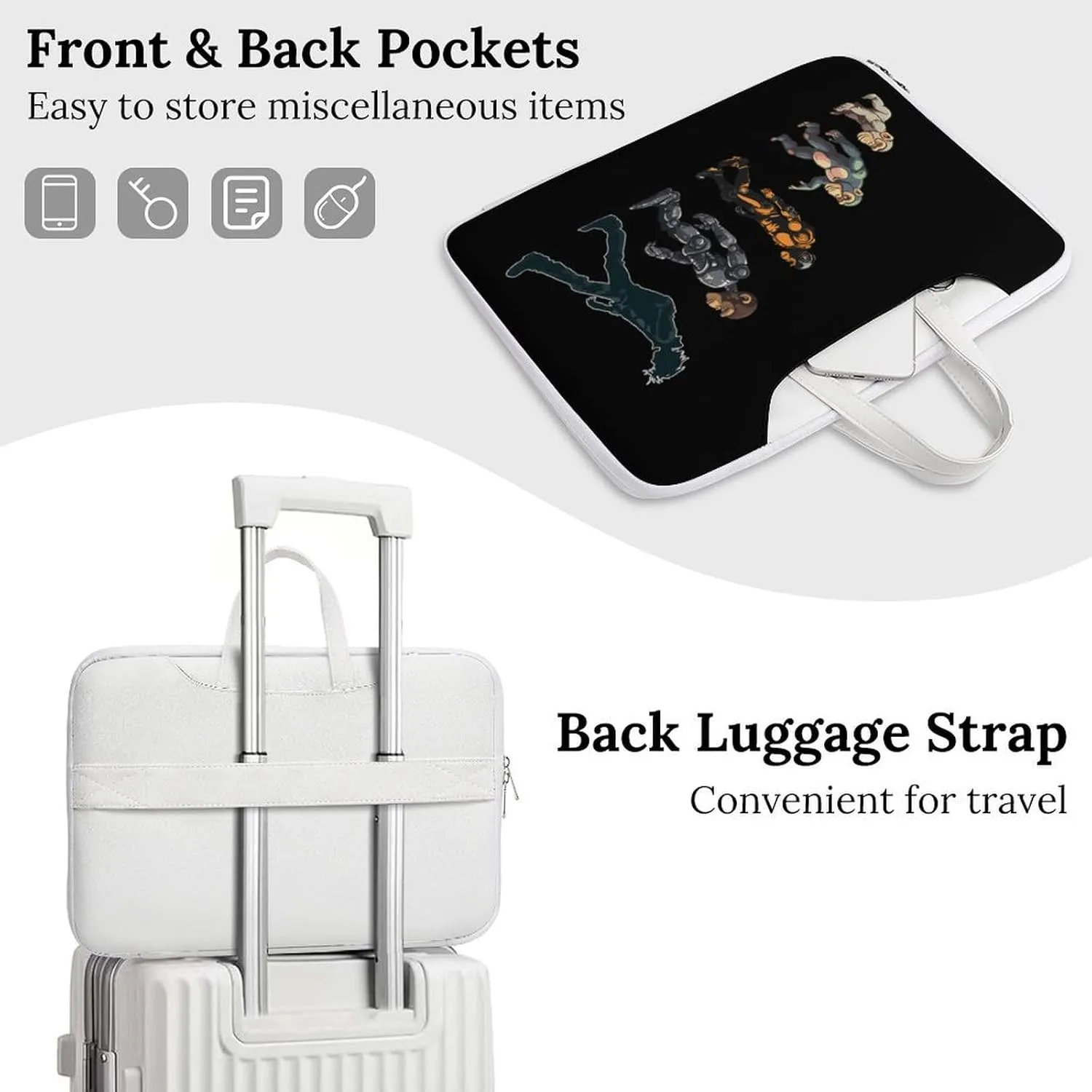 Prehistoric Ape Robot to Man Evolution Laptop Bag PU Leather Computer Tote Bag Carrying Case Messenger Bag with Handle