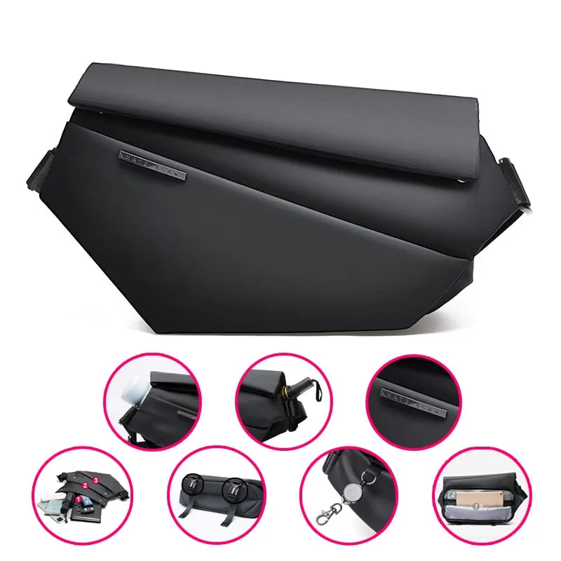 Premium Black Waterproof Crossbody Bag
