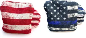 Professional Dual Sided Cornhole Bags- 16 oz 6x6 w/Premium Resin Fill - Official Tournament Slide/Stick Pro Bean Bags - Regulation/Approved