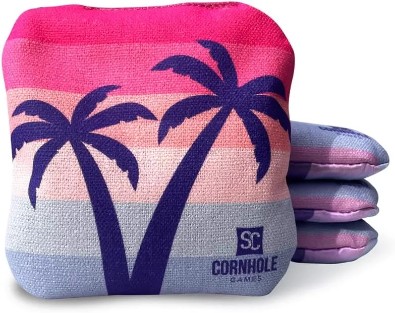 Professional Dual Sided Cornhole Bags- 16 oz 6x6 w/Premium Resin Fill - Official Tournament Slide/Stick Pro Bean Bags - Regulation/Approved
