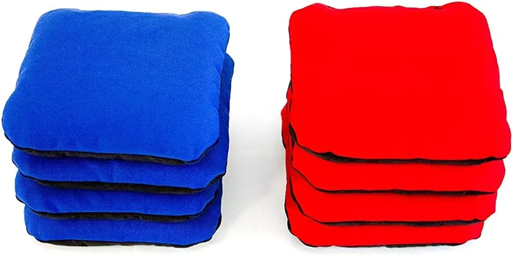 Professional Dual Sided Cornhole Bags- 16 oz 6x6 w/Premium Resin Fill - Official Tournament Slide/Stick Pro Bean Bags - Regulation/Approved