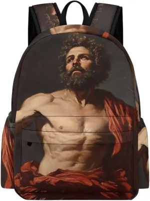 Prometheus Carrying Fire Greek Myth Backpack for Mens Womens Shoulder Backpacks Travel Bag Laptop 16.5x11.8x5.9in
