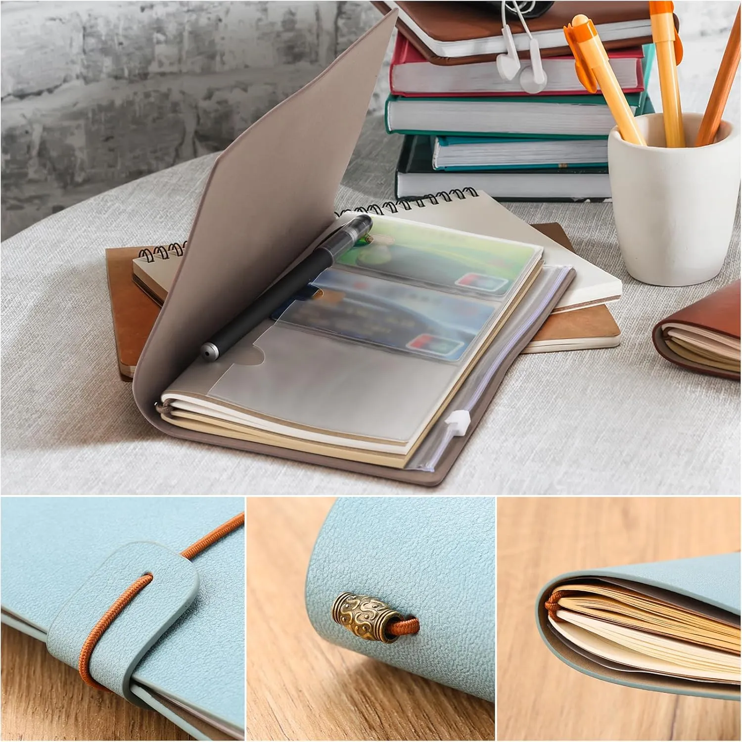 PRSTENLY Sisters Gifts from Sister Leather Journal, To My Sister Gifts 140 Page Refillable Notebooks, Graduation Mothers Day Valentines Day Christmas Gifts for Sister from Sister Brother(Blue)