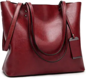 PU Leather Shoulder Bag Work Totes for Women Purse Handbag Coffee