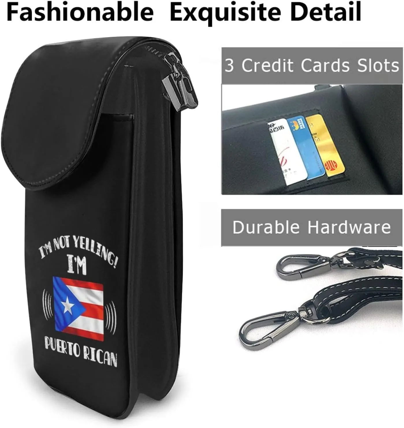 Puerto Rico Small Crossbody Bags For Women Cell Phone Bag Cross Body Purses Credit Card Security Pack