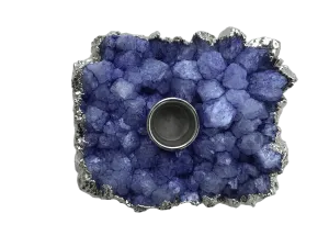 Purple Agate Gemstone Taper Candle Holder