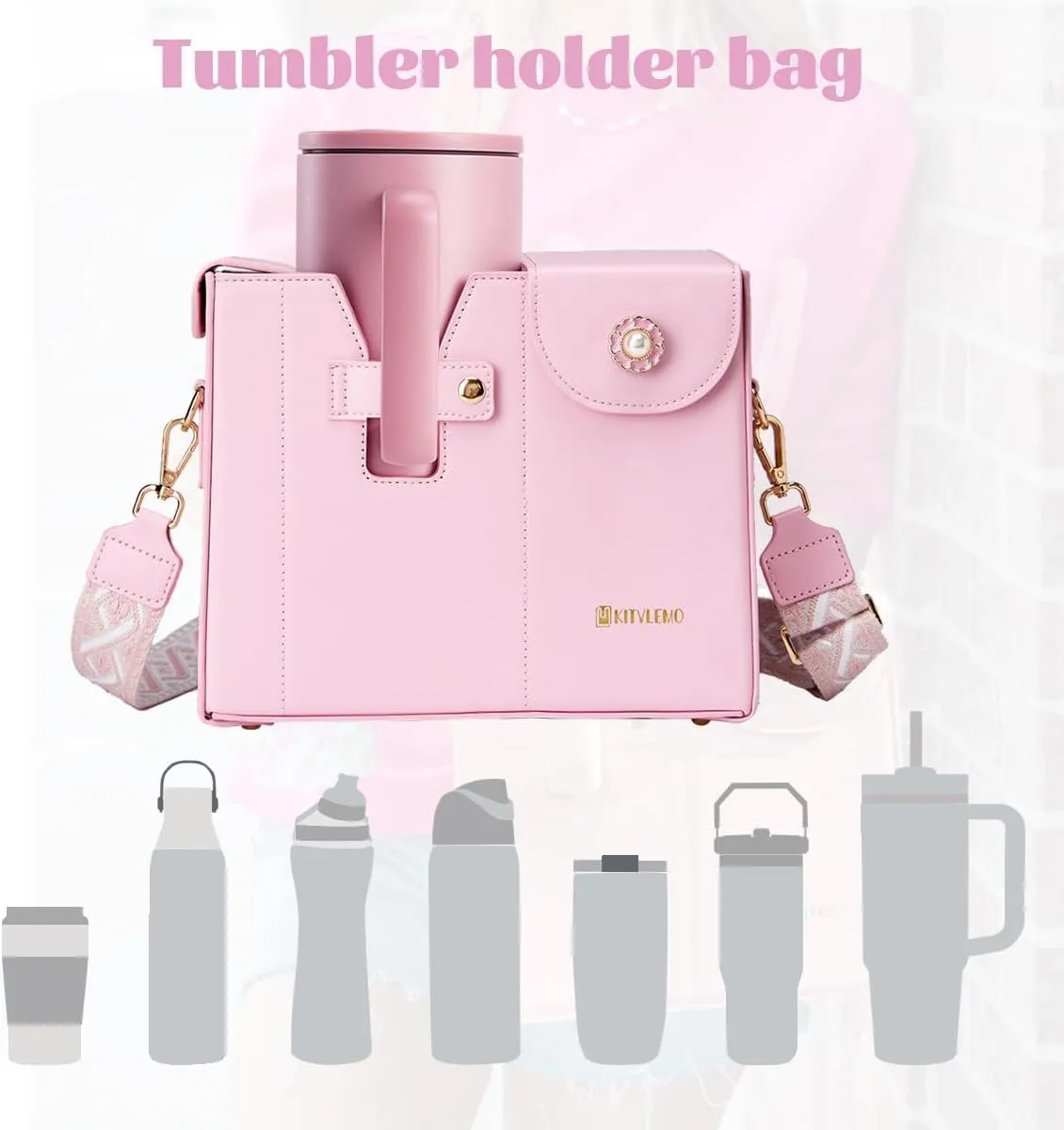 Purse for stanley cup purse, stanley cup bag, Tumbler holder, water bottle carrier,Outdoor Portable Crossbody Cup Storage Bag