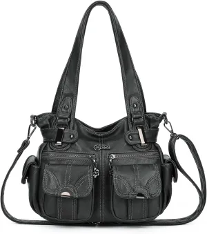 Purses and Handbags for Women Large Hobo Shoulder Bags Soft PU Leather Multi-Pocket Tote Bag