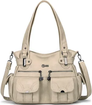 Purses and Handbags for Women Large Hobo Shoulder Bags Soft PU Leather Multi-Pocket Tote Bag