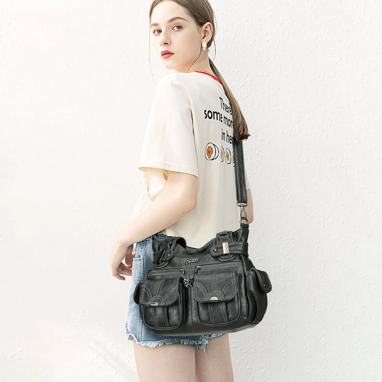 Purses and Handbags for Women Large Hobo Shoulder Bags Soft PU Leather Multi-Pocket Tote Bag