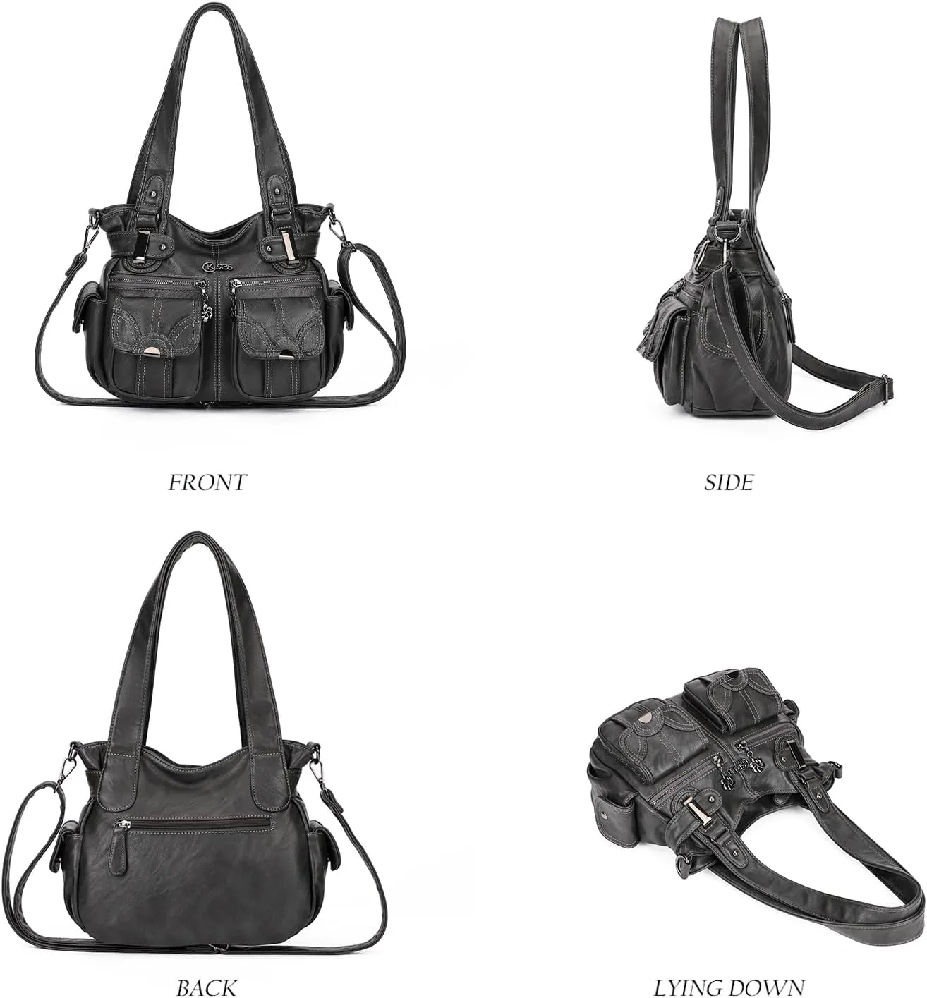 Purses and Handbags for Women Large Hobo Shoulder Bags Soft PU Leather Multi-Pocket Tote Bag