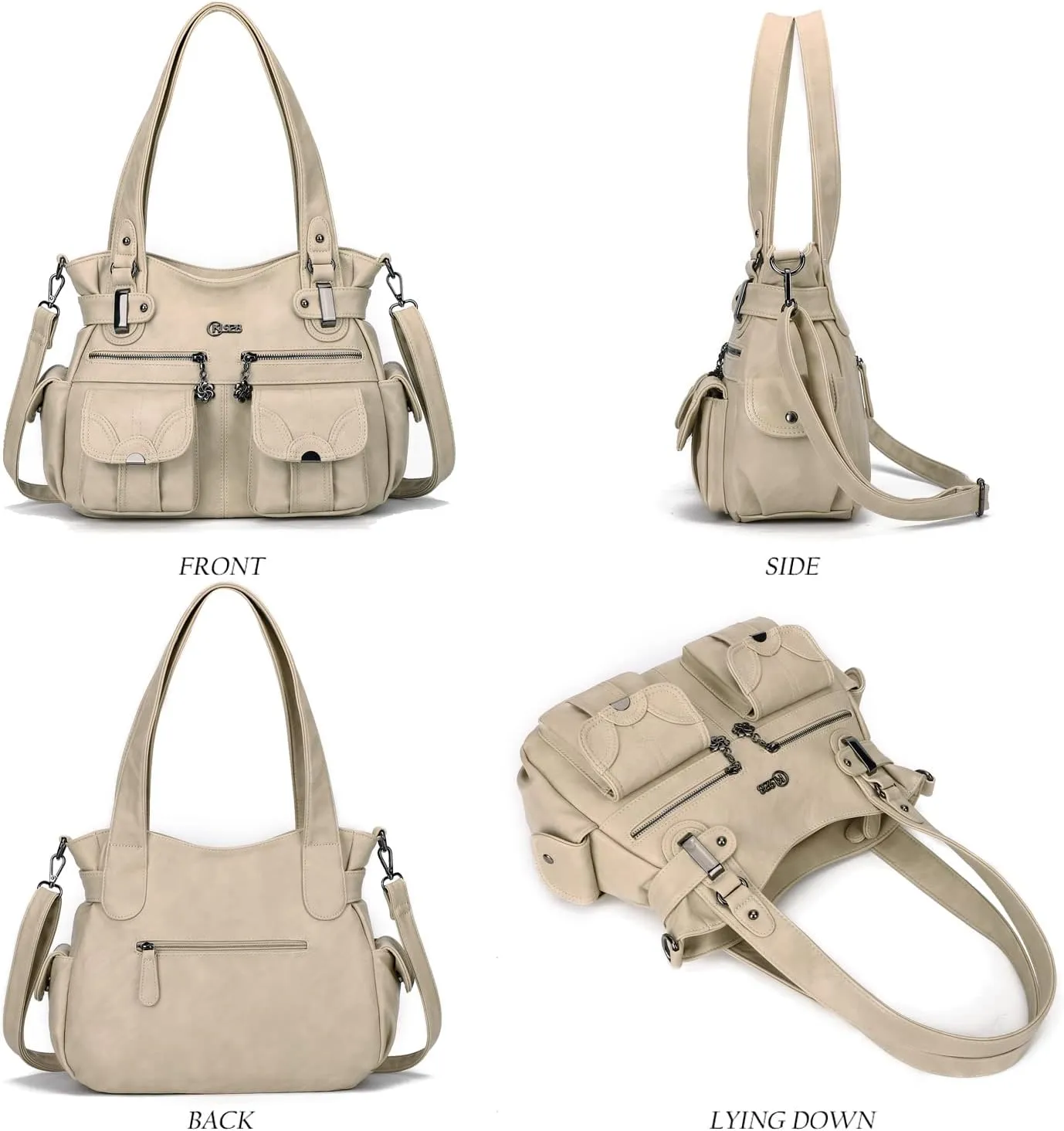 Purses and Handbags for Women Large Hobo Shoulder Bags Soft PU Leather Multi-Pocket Tote Bag