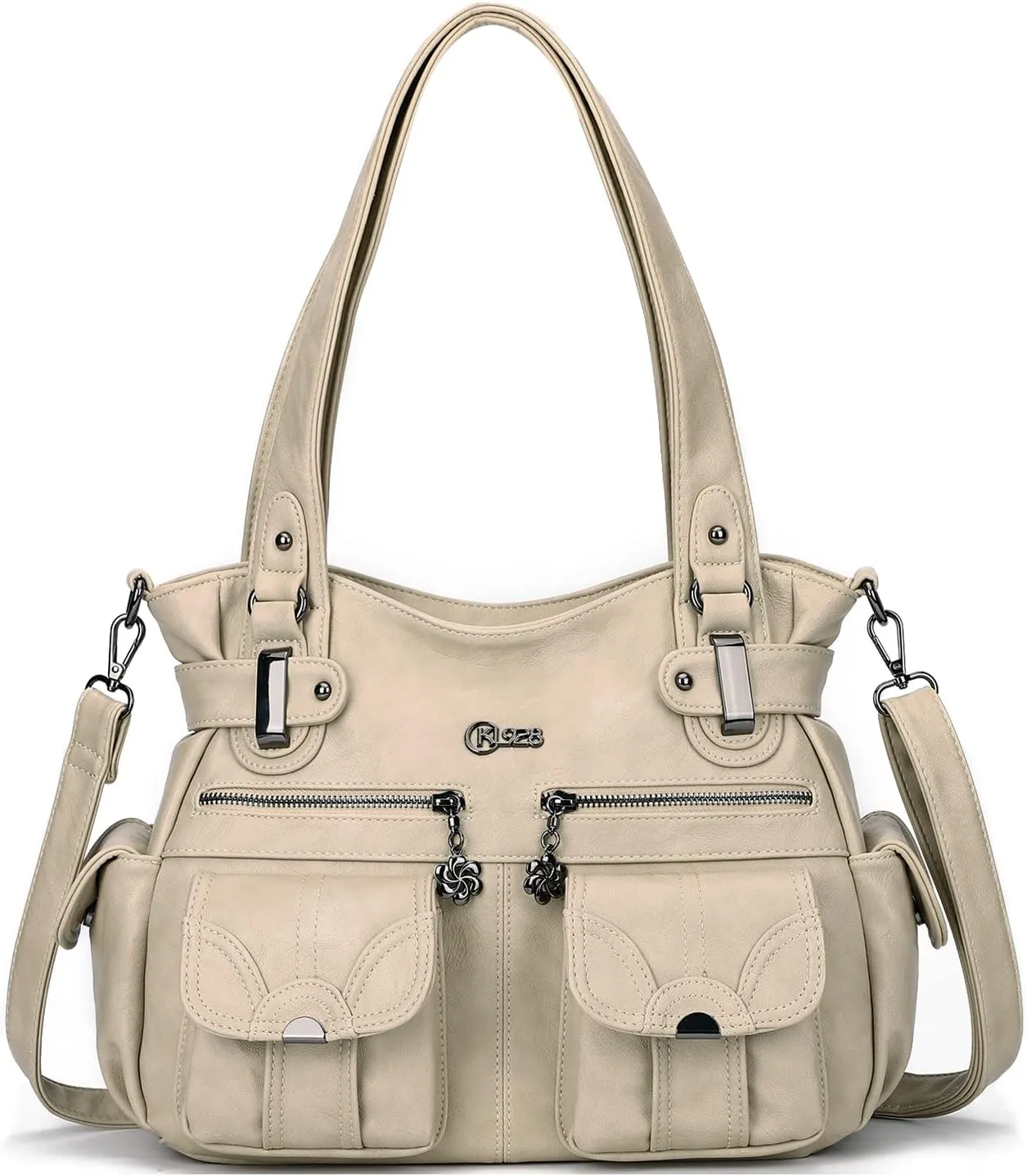Purses and Handbags for Women Large Hobo Shoulder Bags Soft PU Leather Multi-Pocket Tote Bag