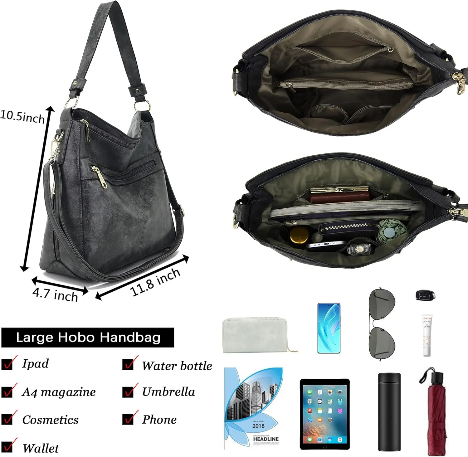 Purses For Women Handbags And Wallet Set Large Hobo Crossbody Bag Ladies Purse Totes 4 PCS