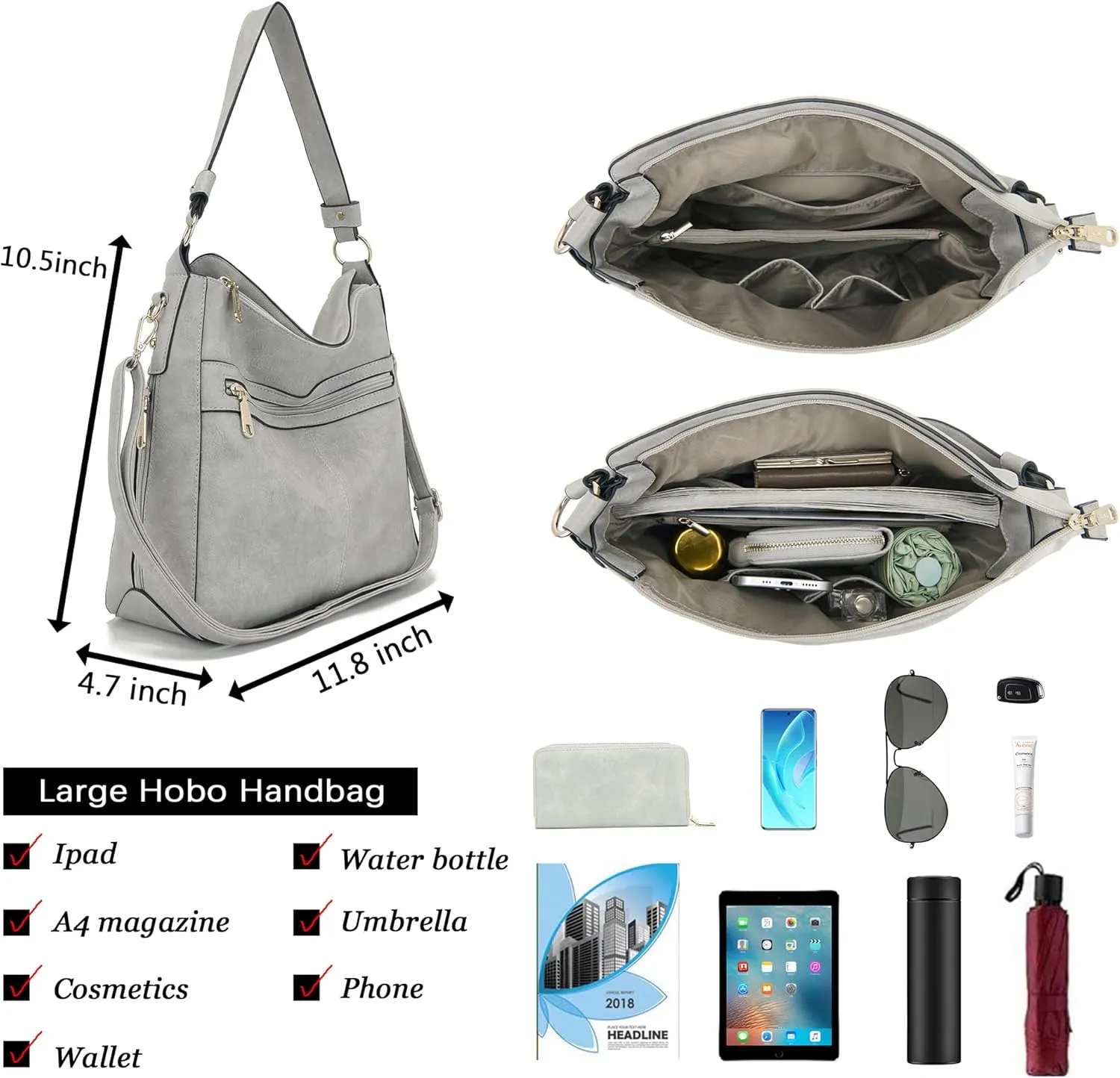 Purses For Women Handbags And Wallet Set Large Hobo Crossbody Bag Ladies Purse Totes 4 PCS
