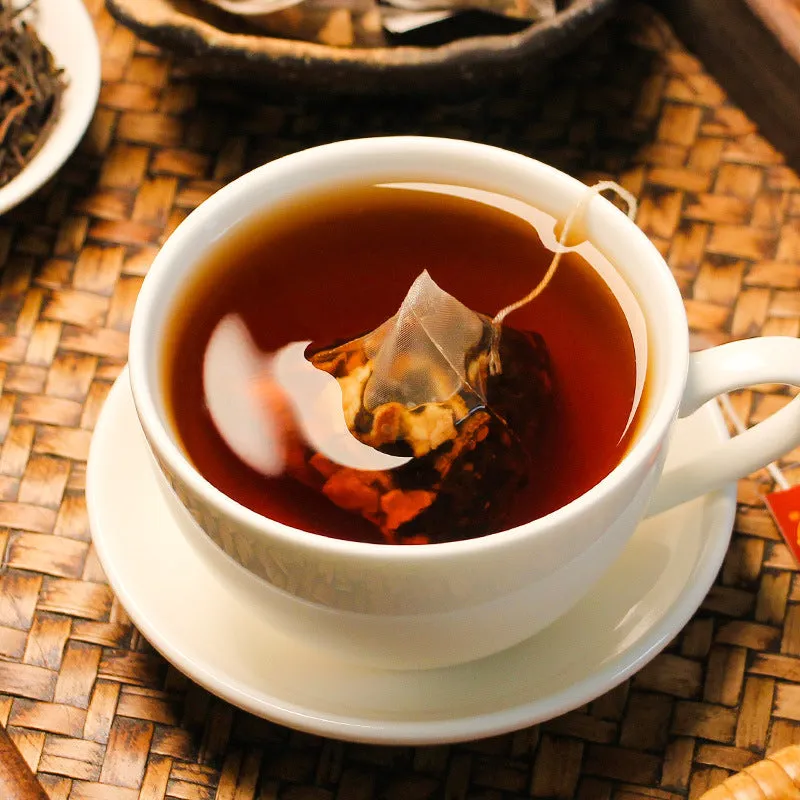 Qiaoyun Tang | Tangerine Peel Pu'er Tea | 50 Triangle Tea Bags | Convenient Bulk Pack