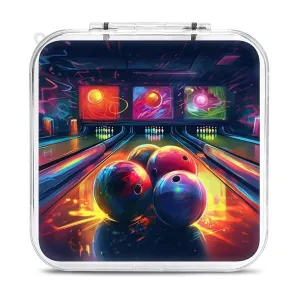 QMNBTES Bowling Balls Switch Game Case Switch Game Holder Cartridge Case Storage 12 Games & 2 Micro Sd Card Slots, Travel Carry Cases, Portable Games Card Storage, Hard Shell, Buckle Closure