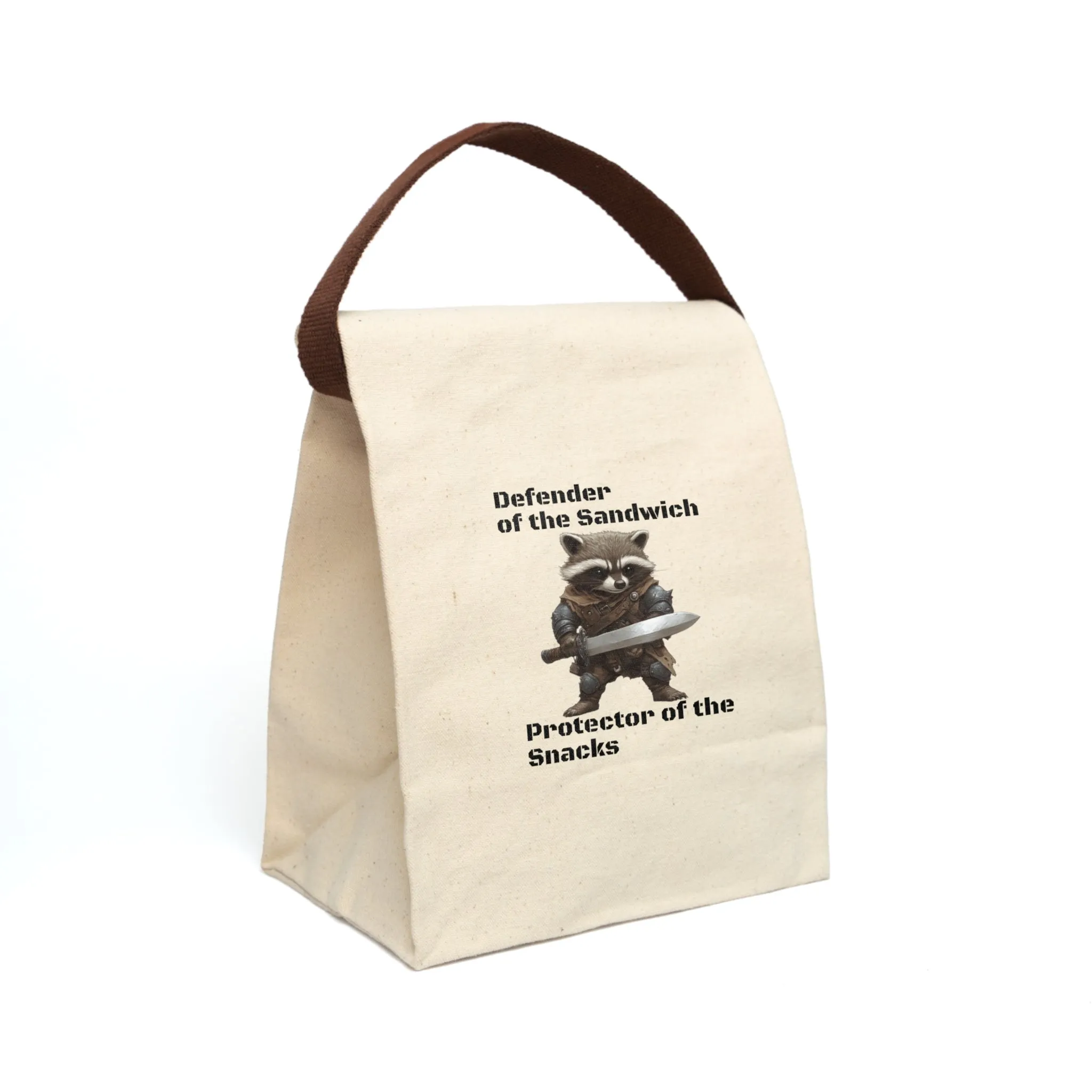 Raccoon Lunch Defender Canvas Lunch Bag