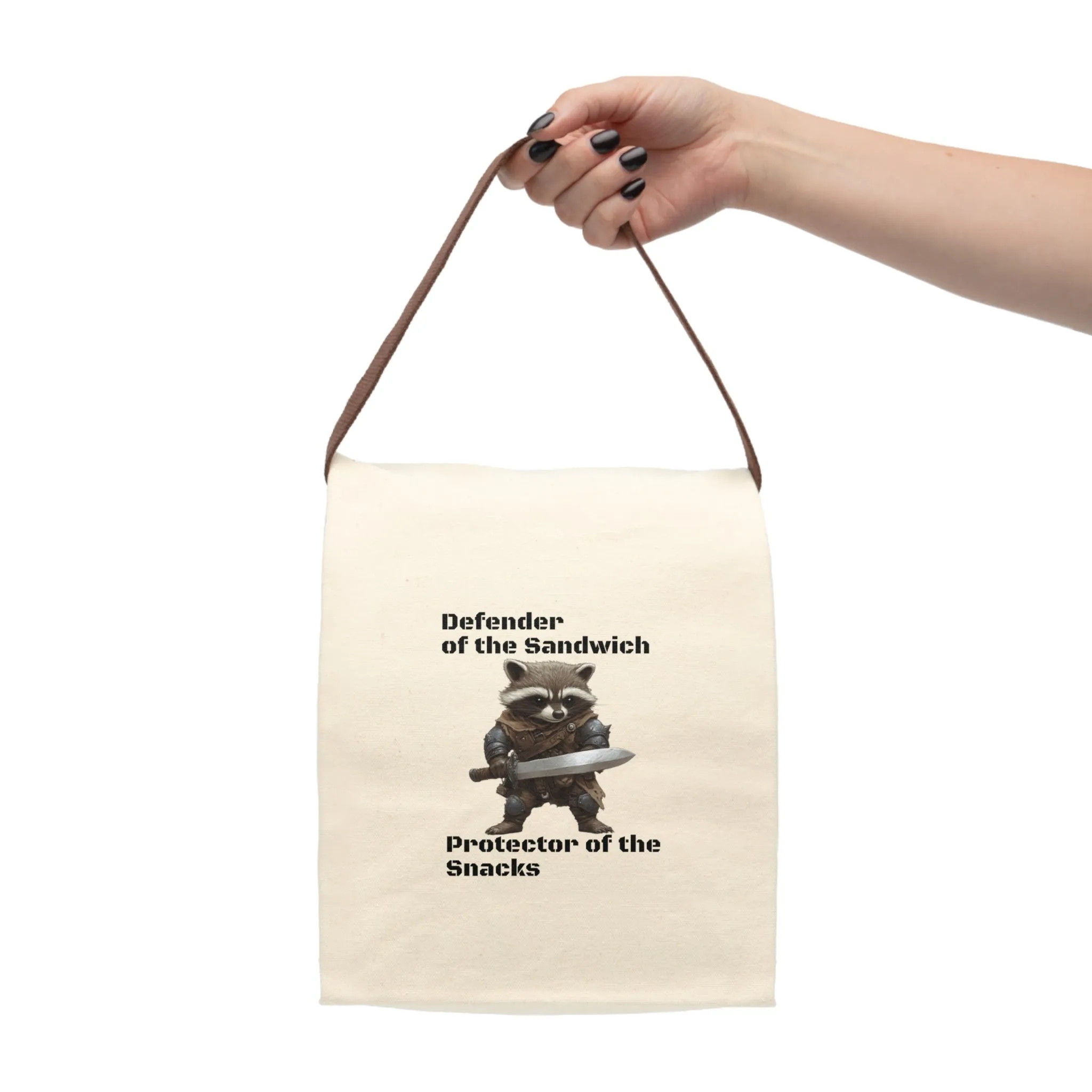 Raccoon Lunch Defender Canvas Lunch Bag