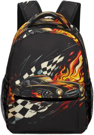 Race Sports Car Backpack Lightweight Laptop Backpack Casual Bag Travel Daypack for Women Men