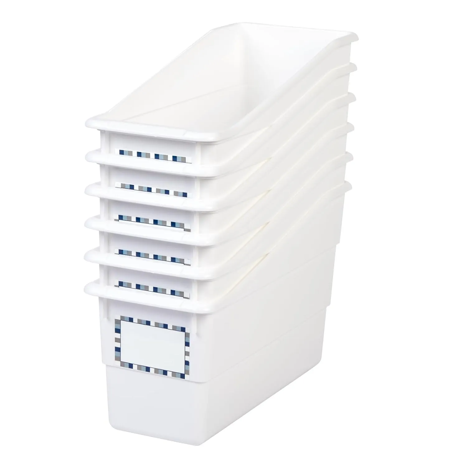 Really Good Stuff Durable Book and Binder Holder - 6pack, White Color, 5 ?" x 12 ?" x 7 ?", Classroom Organization, Storage Solution, Sturdy and Versatile