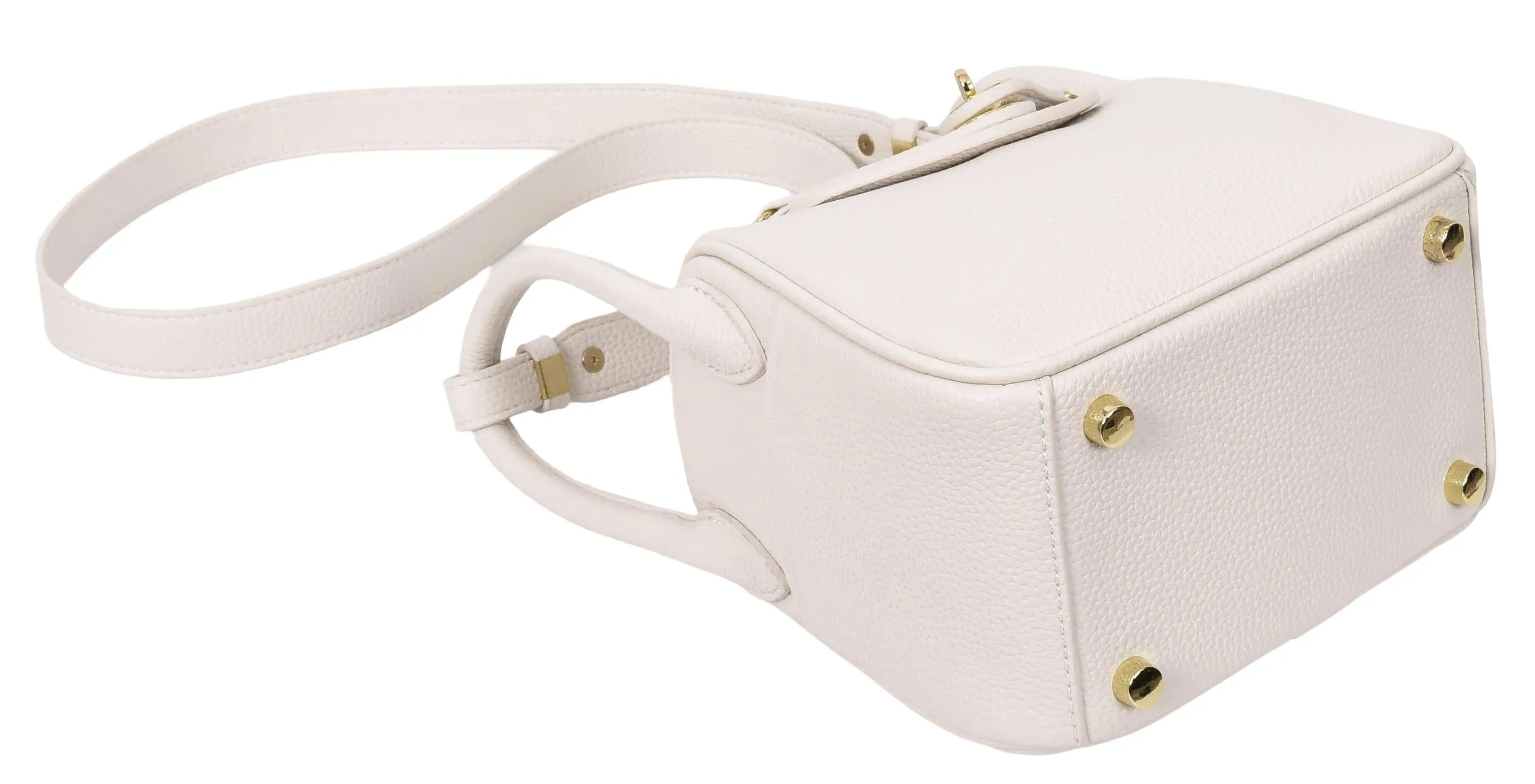 Regina Women's Faux Leather Mini Shoulder Strap Bag White