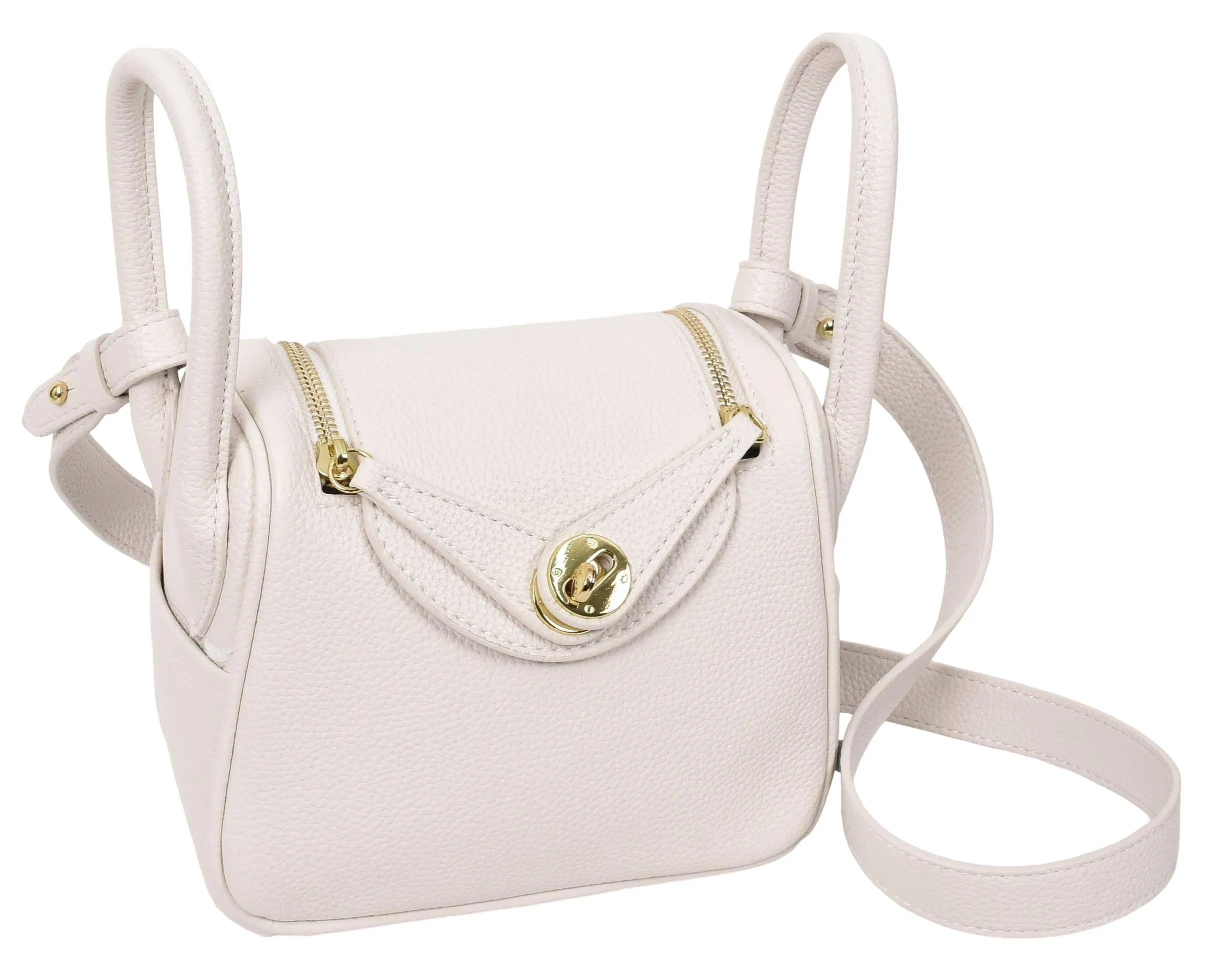 Regina Women's Faux Leather Mini Shoulder Strap Bag White