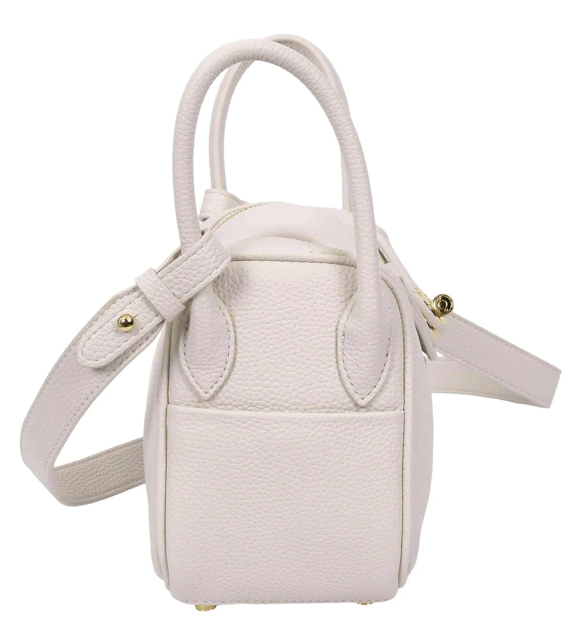 Regina Women's Faux Leather Mini Shoulder Strap Bag White