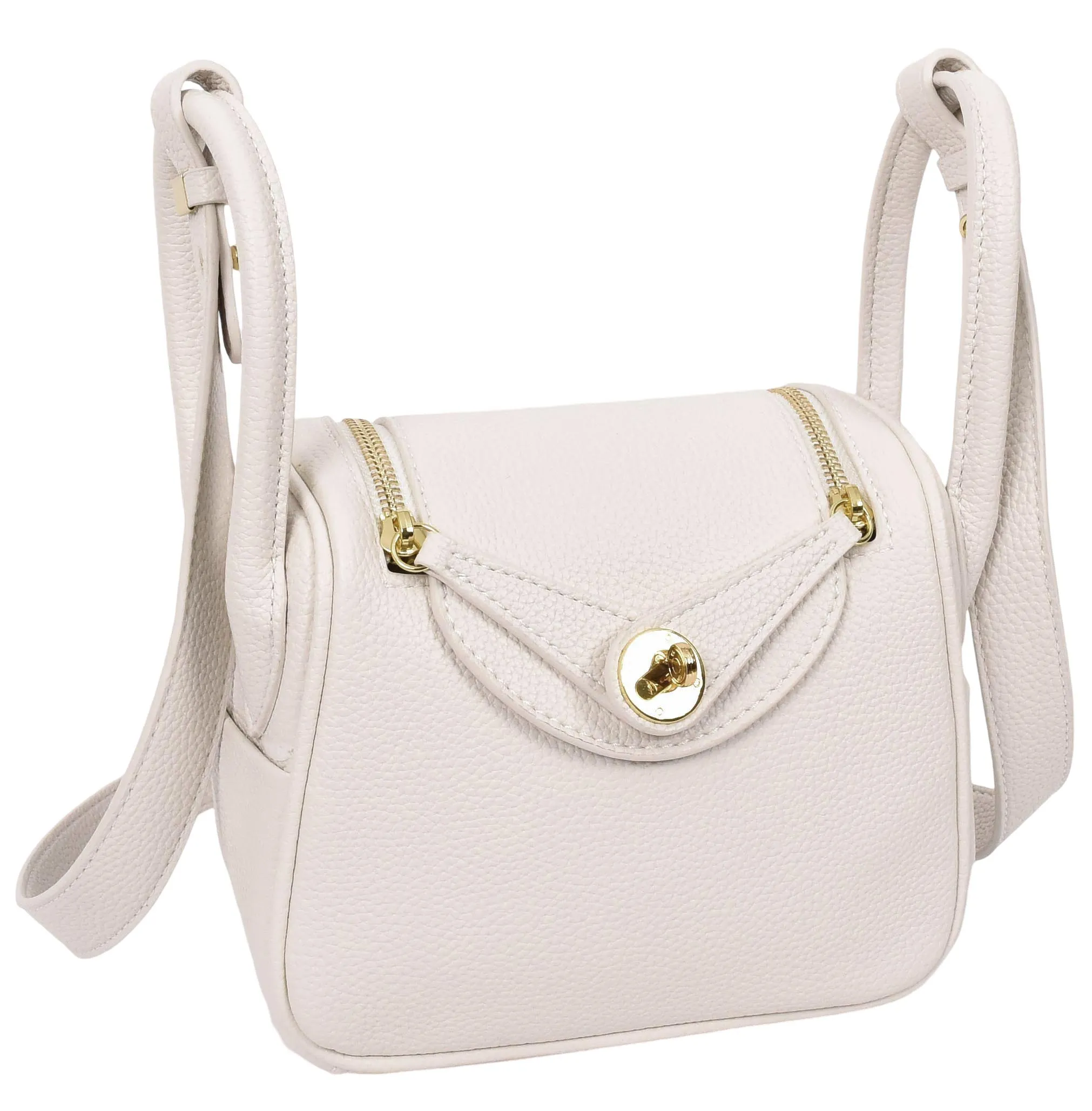 Regina Women's Faux Leather Mini Shoulder Strap Bag White