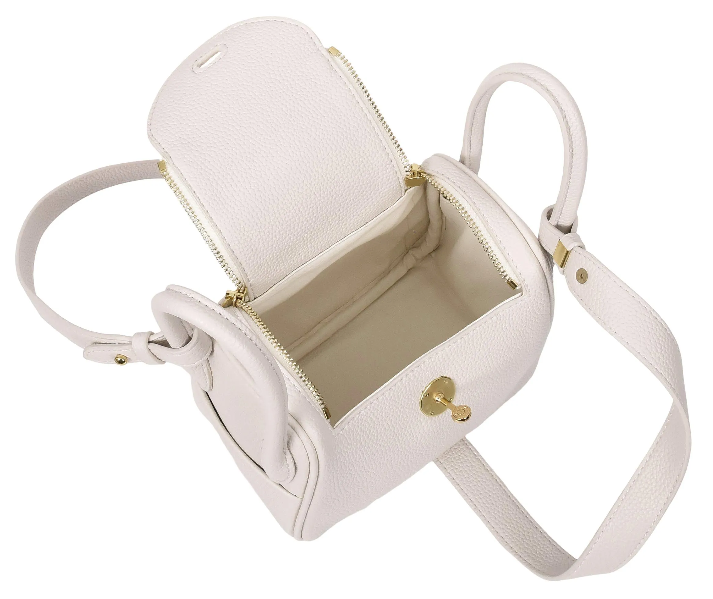 Regina Women's Faux Leather Mini Shoulder Strap Bag White