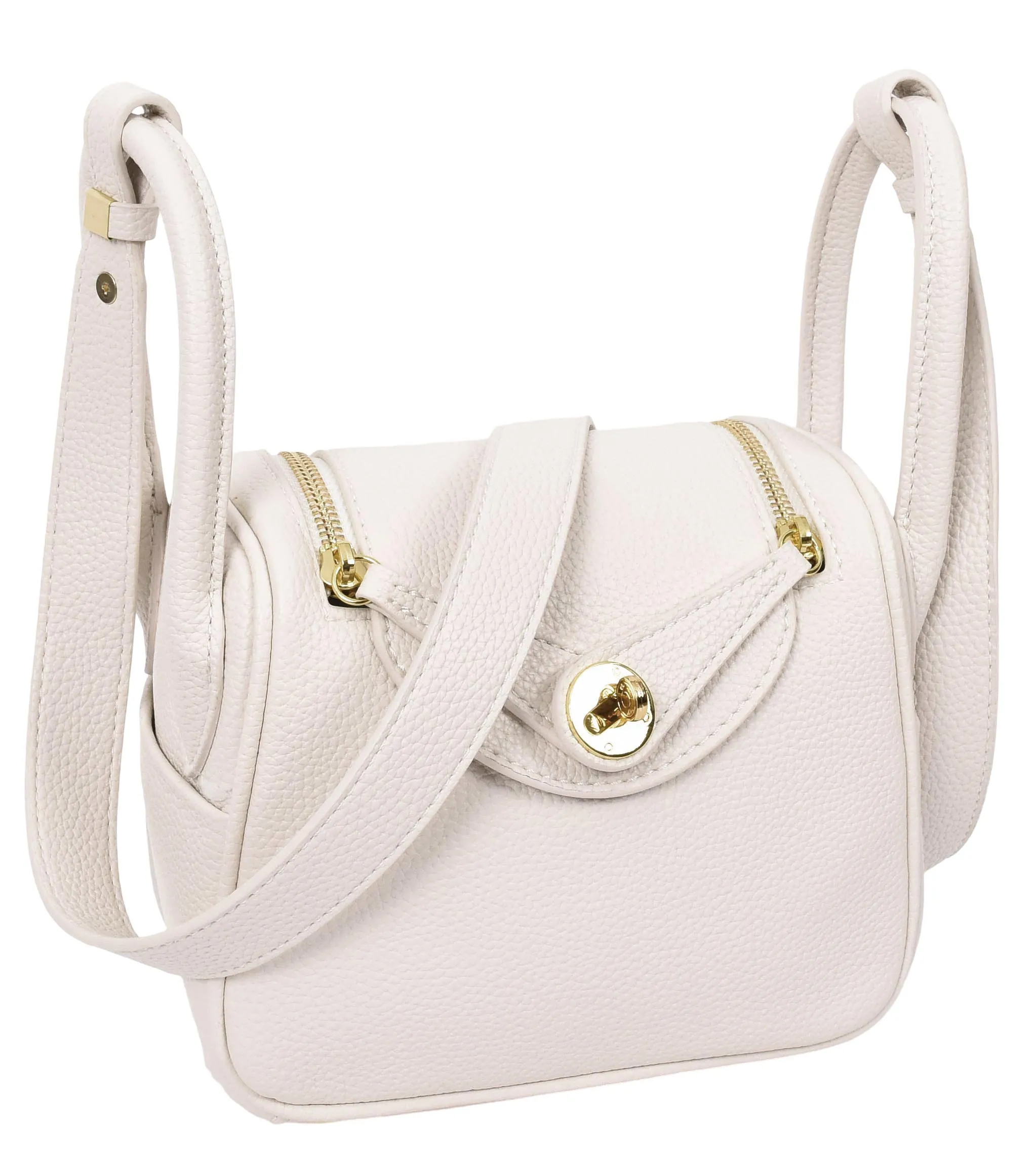 Regina Women's Faux Leather Mini Shoulder Strap Bag White
