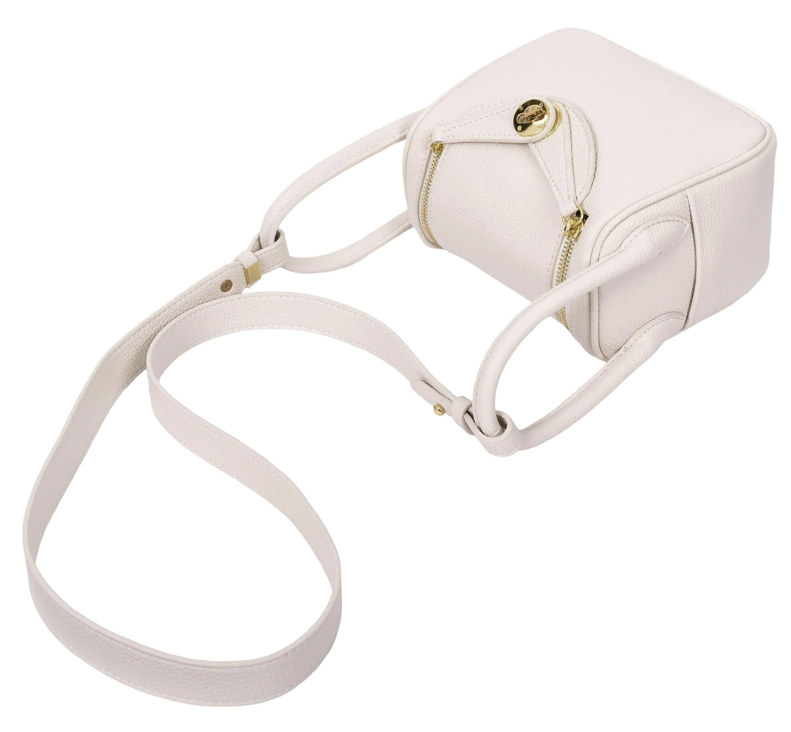 Regina Women's Faux Leather Mini Shoulder Strap Bag White
