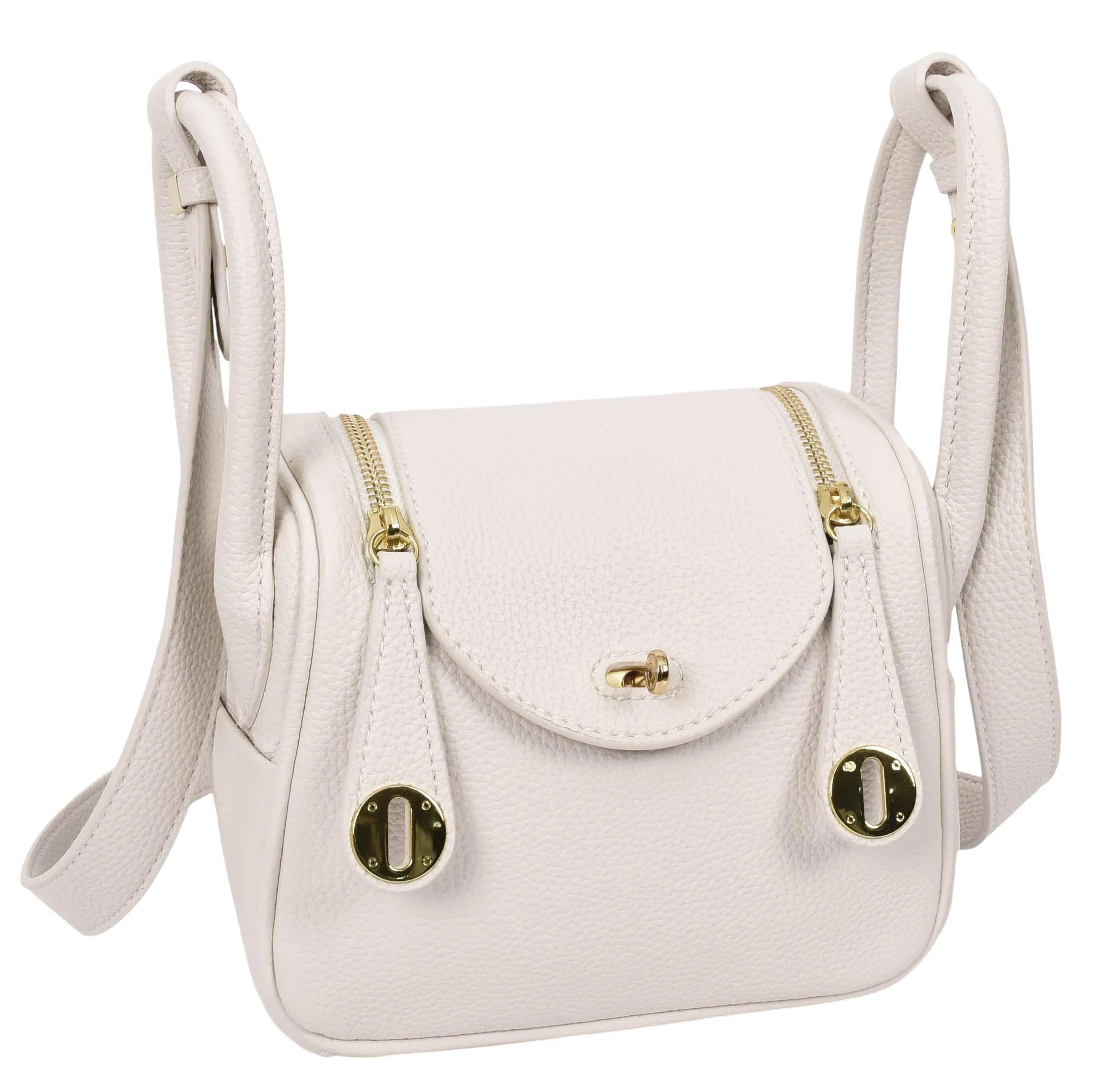 Regina Women's Faux Leather Mini Shoulder Strap Bag White