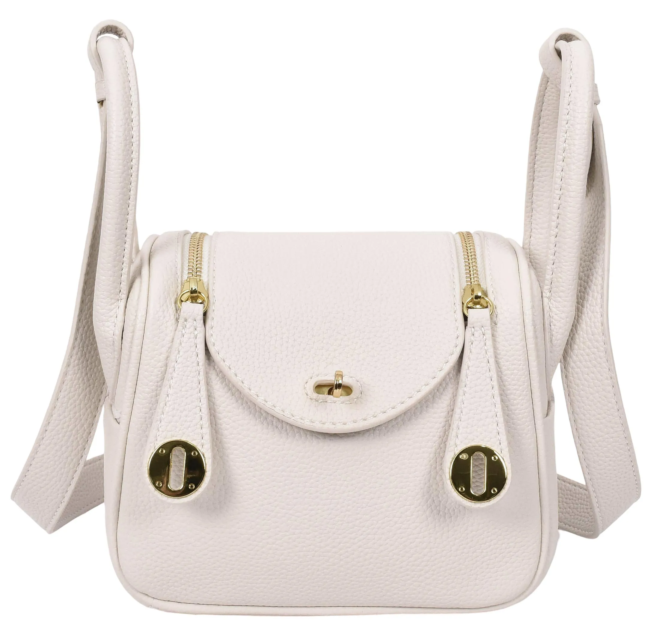 Regina Women's Faux Leather Mini Shoulder Strap Bag White