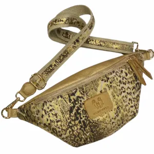 REGULAR. GOLD ANIMAL-PRINT BELT BAG